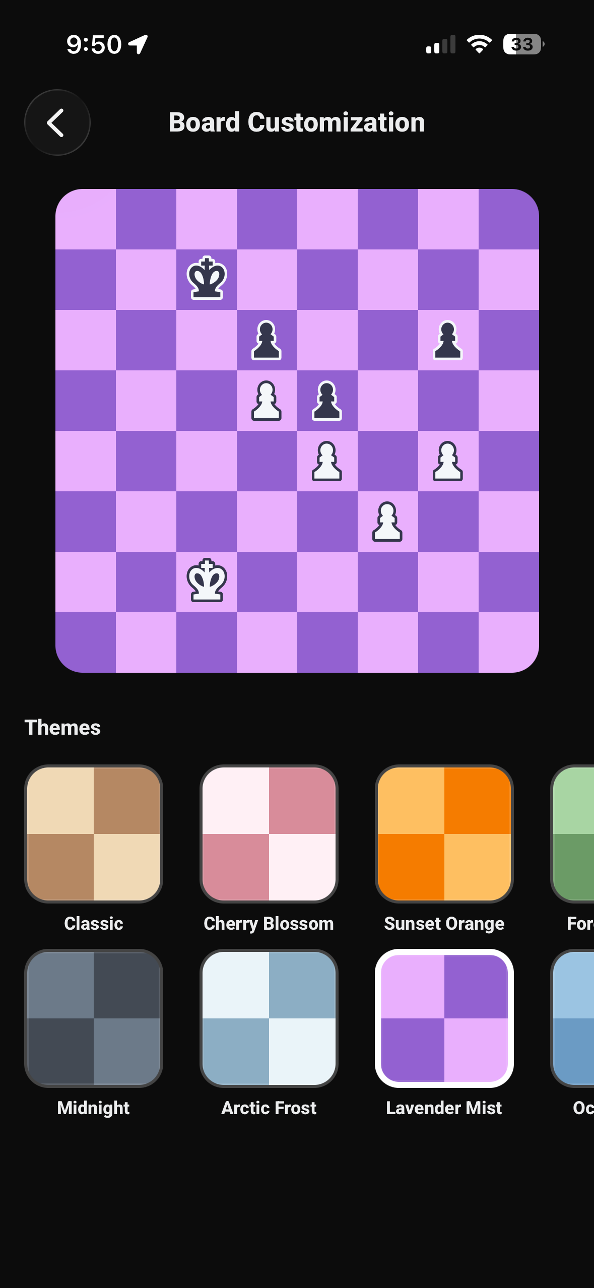Board theme selection